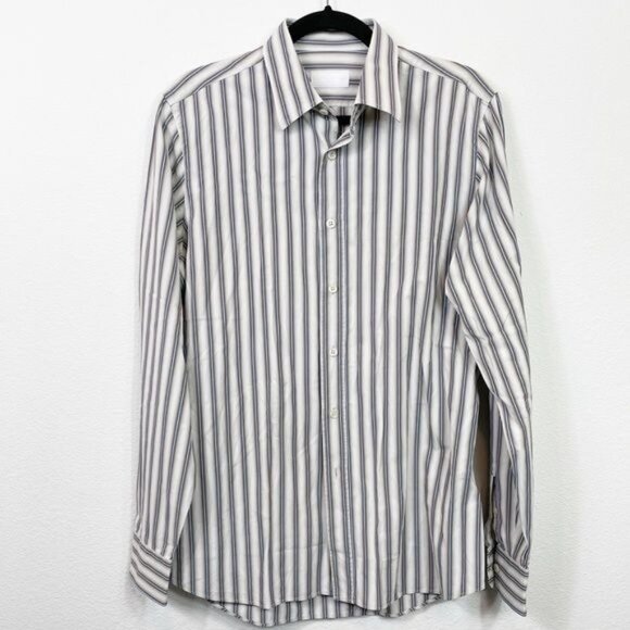 Prada Milano Striped  Button Down Collared Shirt Size 41 / 16 - Picture 2 of 6